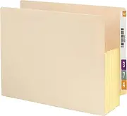Smead End Tab File Pocket, Reinforced Straight-Cut Tab, 5-1/4" Expansion, Fully-Lined Gusset, Letter Size, Manila, 10 per Box (75174)