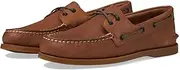 [Sperry] Mens A/O 2-Eye Boat Shoe, Tan Debossed, 9.5