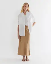 [Jag] Jag Women's Cindy Oversized Shirt In White Size Large Large White
