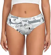 [SAAKE] Cute Dachshund Dog Print Women's Briefs XS S M L XL XXL 3XL 4XL Plus Size Briefs Bikini Ladies Underpants