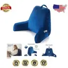 Deluxe Washable Reading Pillow with Arms - Supportive Back Rest in Navy Blue