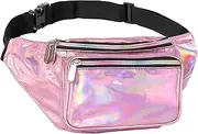 [SoJourner Bags] Men's Fanny Pack One Size Holographic Pale Pink