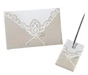 Rustic Wedding Guest Book Signing Pen Set Signature Message Album Writing Wishes
