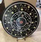 30" Luxury Black Marble Console Coffee Table Marquetry Floral Inlay Art Home Dec