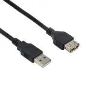 15Ft A M/F USB 2.0 Extension Cable Black