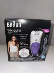 New Braun Silk épil 5 Cordless Women's Epilator Wet & Dry Shaver 4 Atttachments