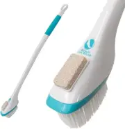 Miracle Foot Brush 30" w/ Scrubbing Pumice Stone and Shower Grip Handle with Hoo