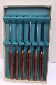 Vintage Regent Sheffield Set 6 Bakelite Serrated Stainless Steel Steak Knives