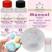 Taba Squishy Maker 2 Hamster Silicone Molds+Gel+Kits Fufu Squish Making Pack