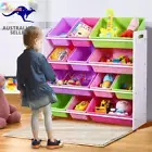 Kids Display Shelf & Toy Box, Toy Storage Organizer, Removable 12 Plastic Bins