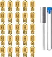 25PCS MK8 Ender 3 V2 Nozzles 0.4MM, 3D Printer Brass Hotend Nozzles with DIY Too