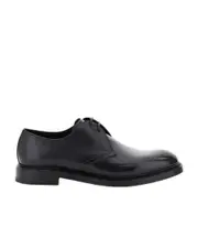 hand-painted leather derby shoes 42.5 Black