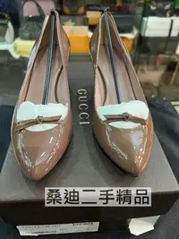 在飛比找Yahoo!奇摩拍賣優惠-gucci 巧克力色跟鞋 35 1/2號 跟高5cm