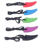 5pcs Sensory Chew Necklace Oral Motor Aids Anxiety Relief Safety Silicone