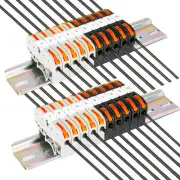 Chaju DIN Rail Terminal Blocks Kit, 20pcs Connectors, Storage Box, 28-12 AWG