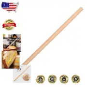Natural Beech Wood Long Rolling Pin for Effortless Baking - 31.1x1.38 inch