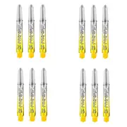 12pc Target Pro Vision Polycarbonate Shaft Dart Game Accessory Medium Yellow