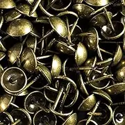 decotacks 500 PCS Antique Brass Finish Upholstery Nails Furniture tacks French Natural Thumb Tack Push Pin 7/16 Head Dia [Antique Brass French Natural] DX0511AB500