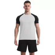 Fashion Men's Short Sleeve T-shirt Outdoor Training Top Quick Dry Fitness Shirt