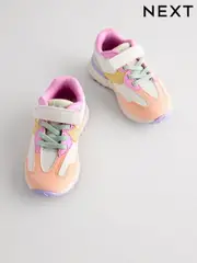 Multi Bright Elastic Lace Touch Fastening Trainers (E51948) | $50 - $55