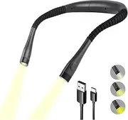 INOHV LED Neck Reading Light, 3 Colors, 6 Brightness Levels, Rechargeable, Long Lasting, Perfect for Reading, Knitting, Camping, Repairing