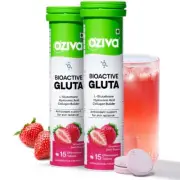 OZiva Bioactive Glutathione for Radiant Skin 15 Effervescent Tablets 2 Bottle