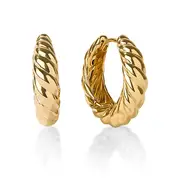 Large Croissant Huggie Earrings in 18kt Gold Plated Sterling Silver