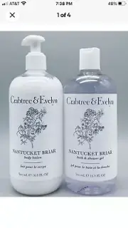 Crabtree & Evelyn Nantucket Briar Body Lotion 16.9 oz/500 ML & shower Gel New