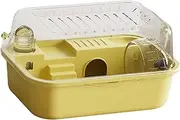 Hamster Cage Setup with Exercise Area for Small Animals Like Hedgehogs and Rats, Yellow