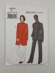 Vogue Sewing Pattern 9274 V9274 Lined Jacket 2 styles Pants Size 14-22 NEW