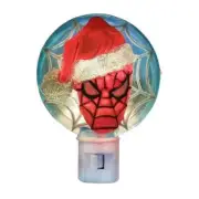 St. Nicholas Square $34.99 Spider-Man Glitter Santa Hat Plug-In Night Light NIB