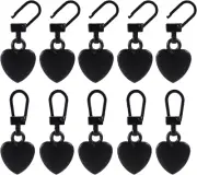 10Pcs Zipper Pull , Detachable Metal Zipper Pull Kit Heart Shaped Zipper Pulls f