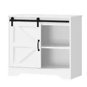 Oikiture Buffet Sideboard Cabinet Pantry Storage Cupboard Sliding Door White