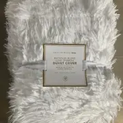 Pottery Barn Teen Recycled Blend Luxe Chamois Duvet Cover - Twin - White - NWT
