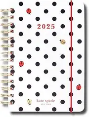 Kate Spade New York Medium 12 Month 2025 Planner Monthly and Weekly Spreads, Sticker Sheel, Note Pages, Pocket and Hardcover (Ladybug Dot)