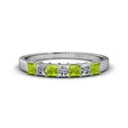 TriJewels Peridot Diamond Women Stackable Wedding Band 1 ctw 14K Gold JP:35428