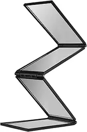 4 Way Mirror 360° Dust & Scratch Resistant Trifold Mirror Foldable Compact Handheld Looking Glass for Self Haircut, Makeup, Touchup