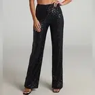 NWT $200 House of Harlow 1960 black sequin straight pants Shopbop Nordstrom Sz M