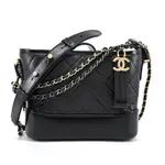 CHANEL 經GABRIELLE HOBO 經典菱格紋復古小牛皮小型流浪包 (黑色-A91810 Y61477 94305 )