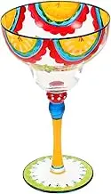 Zerodeko Hand-Painted Margarita Glass Decorative Drinkware for Home Parties Events for Table Decor for Cocktail