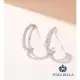 【Porabella】925純銀鋯石耳環 幾何小眾設計輕奢氣質線條耳環 白金色穿洞式耳環 Earrings