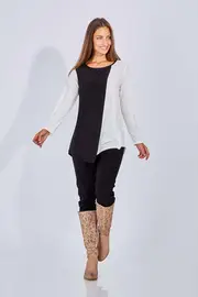 Ls Madison Two Tone Top--COR-BOT18814
