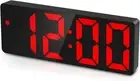 Digital Alarm Clock, Alarm Clocks Bedside Mains Powered, Large LED Temperature