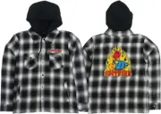 Spitfire DEMONSEED Hooded Longsleeve Flannel Small-BLK/WHT