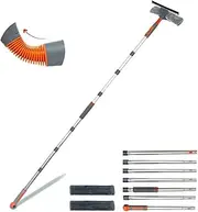 Professional Window Squeegee Cleaner, 2 in 1 Shower Squeegee with Extension Pole, 105‘’ Telescopic Window Washing Equipment with Bendable Head, Glass Cleaning Tools for Indoor/Outdoor High Window