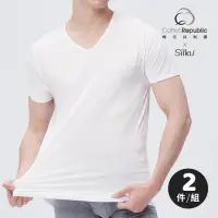 在飛比找momo購物網優惠-【棉花共和國】2件組-Silku輕引力涼感V領短袖衫(吸濕排