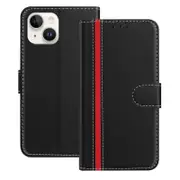 iPhone 13 Mini Wallet Case for Women and Men,Pu Leather Phone Case with Card Holder-Brown Black