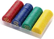Totority 160pcs Bingo Chips Set 4 Colors Plastic Markers Bingo Game Supplies for Counters Sorting Teaching Math