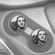 DOROTHY & TOTO WIZARD OF OZ CUSTOM RUBBER DRINK HOLDER CAR COASTERS SET OF 2