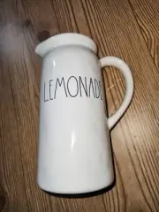 Rae Dunn Lemonade Ivory/White LL Pitcher Artisan Collection Magenta Summer New